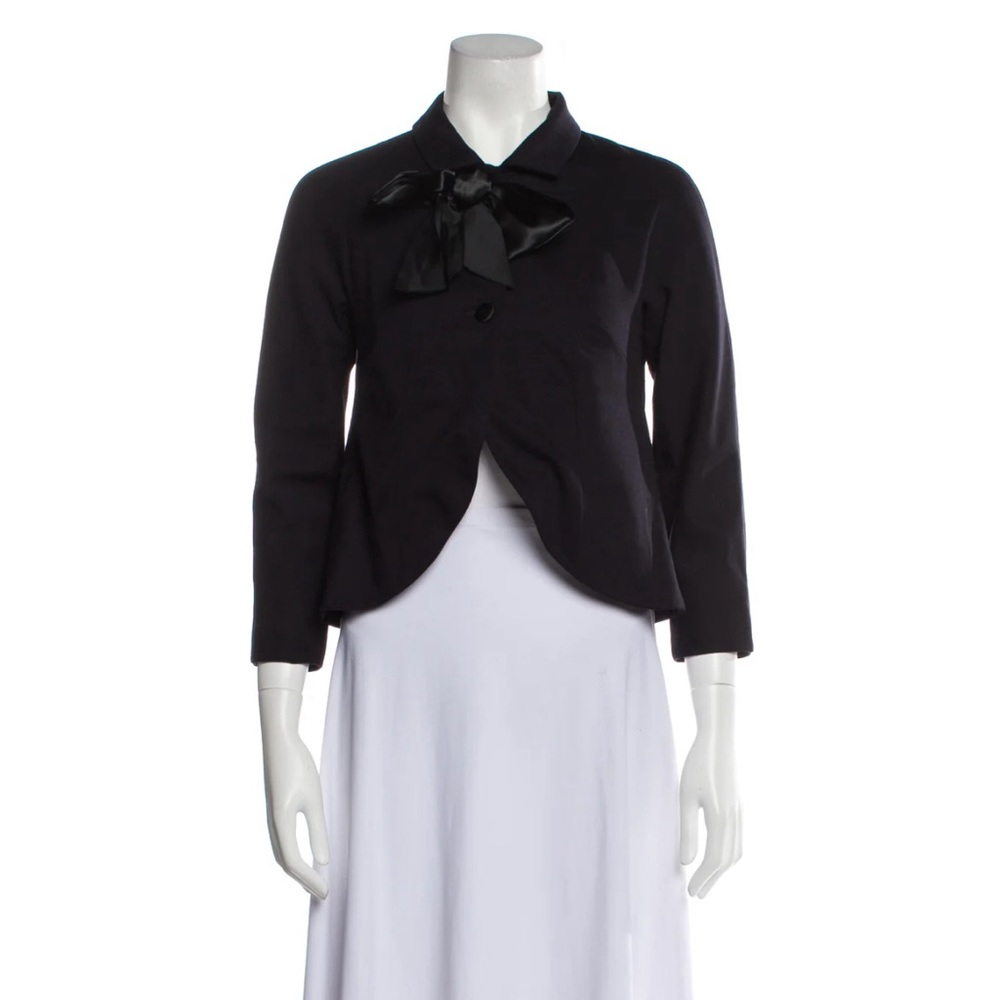 Marc Jacobs Black Cropped Blazer Jacket w/ Bow